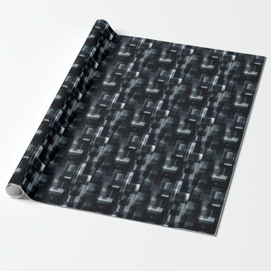 Schwarz/Grau/Weiß Abstrakt Geschenkpapier (Ungerollt)