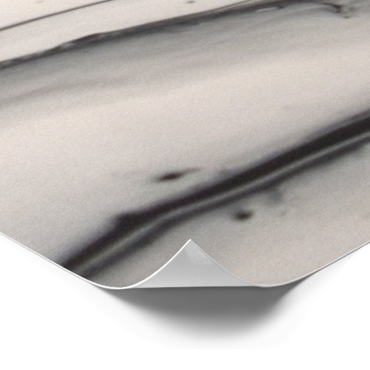 Schwarz-Grau-Weiß-Abstrakte Fluid Art Poster (Ecke)