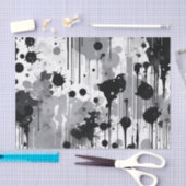 Schwarz-Grau-Weiß-Abstrakte Textur Seidenpapier (Handwerk)