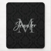 Schwarz-Grau-Weiß-Monogramm Mousepad (Vorne)