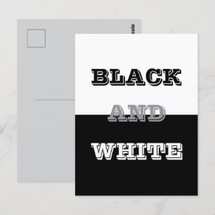 Schwarz Grau Weiß Text Und Einfarbige Designs Postkarte