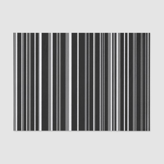 Schwarz, Grau, weißer Strichcodestreifen Seidenpapier (Vorderseite)