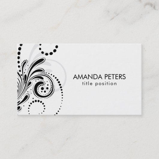 Schwarz-Grau-Wirbel über das Geschäft mit weißem H Visitenkarte (Vorderseite)