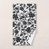 Schwarz-Grau-wirbelnde Blume Badhandtuch Set (Handtuch)