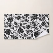 Schwarz-Grau-wirbelnde Blume Badhandtuch Set (Handtuch)