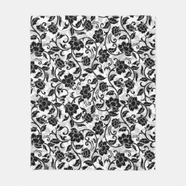 Schwarz-Grau-wirbelnde Blume Fleecedecke