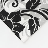 Schwarz-Grau-wirbelnde Blume Fleecedecke (Ecke)