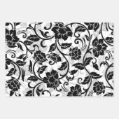 Schwarz-Grau-wirbelnde Blume Geschenkpapier Set (Vorderseite 3)