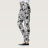 Schwarz-Grau-wirbelnde Blume Leggings (Links)