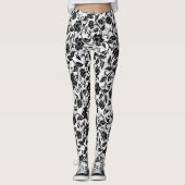 Schwarz-Grau-wirbelnde Blume Leggings (Vorderseite)