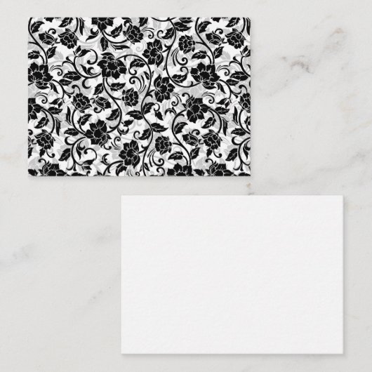Schwarz-Grau-wirbelnde Blume Mitteilungskarte (Vorne/Hinten)