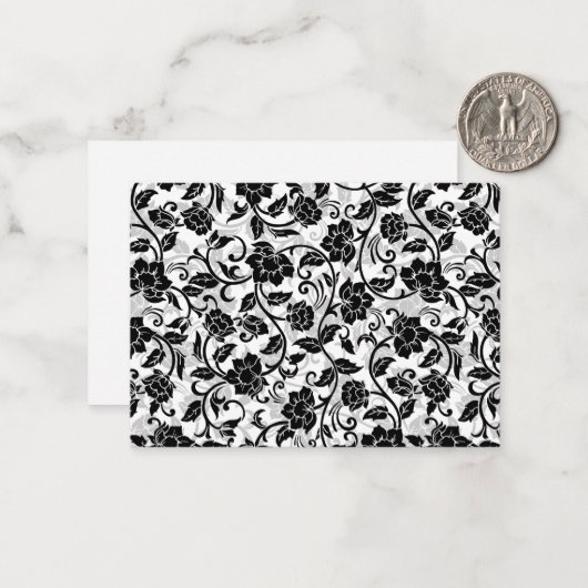 Schwarz-Grau-wirbelnde Blume Mitteilungskarte (Vorderseite/Rückseite Beispiel)