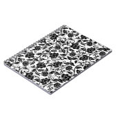 Schwarz-Grau-wirbelnde Blume Notizblock (Linke Seite)