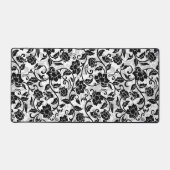 Schwarz-Grau-wirbelnde Blume Schreibtischunterlage (Vorderseite)