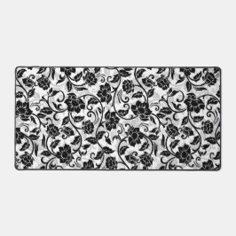 Schwarz-Grau-wirbelnde Blume Schreibtischunterlage