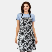 Schwarz-Grau-wirbelnde Blume Schürze (Getragen)