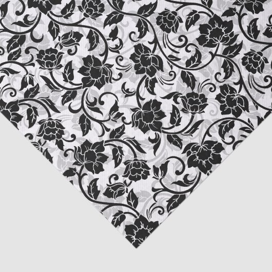 Schwarz-Grau-wirbelnde Blume Seidenpapier (Ausschnitt)