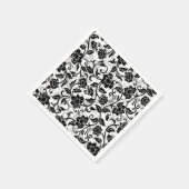 Schwarz-Grau-wirbelnde Blume Serviette (Ecke)