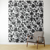 Schwarz-Grau-wirbelnde Blume Wandteppich (Beispiel)