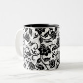 Schwarz-Grau-wirbelnde Blume Zweifarbige Tasse (Vorderseite Links)
