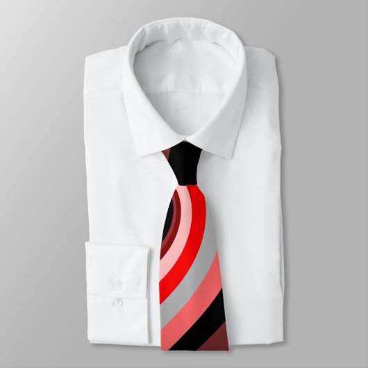 Schwarz-Grau-wirbelnde Retro-SpiralWaves Krawatte (Gebunden)