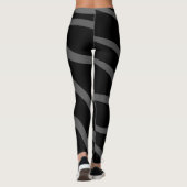 Schwarz & Grau Zebra-Druckmuster Leggings (Rückseite)