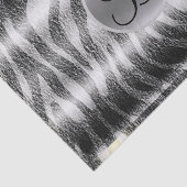 Schwarz-Grau Zebra Print Monogram Letter Initial Seidenpapier (Ausschnitt)