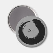 Schwarz/Grau Zen Magnet (Vorderseite/Rückseite)