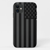 Schwarz-Graue amerikanische Flagge verblasst Case-Mate iPhone Hülle (Rückseite)