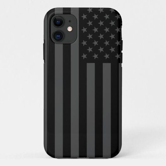 Schwarz-Graue amerikanische Flagge verblasst Case-Mate iPhone Hülle (Rückseite)