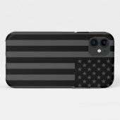Schwarz-Graue amerikanische Flagge verblasst Case-Mate iPhone Hülle (Rückseite (Horizontal))