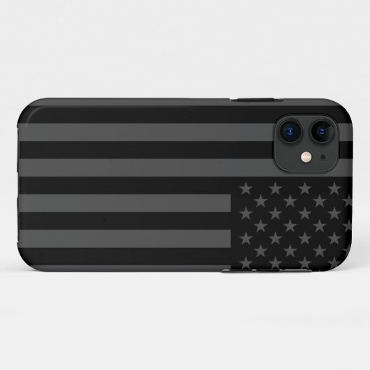 Schwarz-Graue amerikanische Flagge verblasst Case-Mate iPhone Hülle (Rückseite (Horizontal))