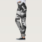 Schwarz, graue Army Tarnung, grafisches Design, 01 Leggings (Links)