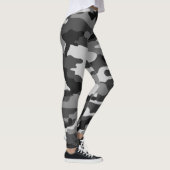 Schwarz, graue Army Tarnung, grafisches Design, 01 Leggings (Rechts)