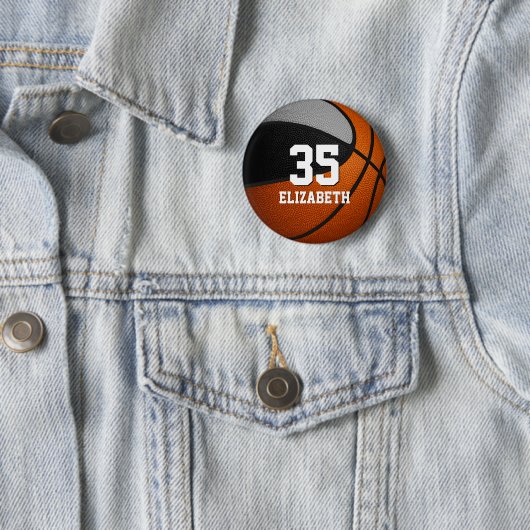 schwarz-graue Basketball-Mannschaftsfarben mit dem Button (Beispiel)