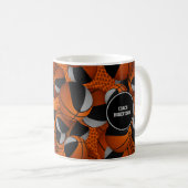 schwarz-graue Basketball-Mannschaftsfarben Trainer Kaffeetasse (VorderseiteRechts)
