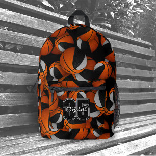 Schwarz graue Basketballmannschaftsfarben mit Jers Bedruckter Rucksack
