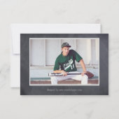 Schwarz/Graue Chalkboard -3x5 Abschluss Ankündigun Einladung (Rückseite)