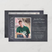 Schwarz/Graue Chalkboard -3x5 Abschluss Ankündigun Einladung (Vorne/Hinten)