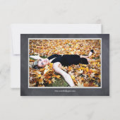 Schwarz/Graue Chalkboard -3x5 Abschluss Ankündigun Einladung (Rückseite)