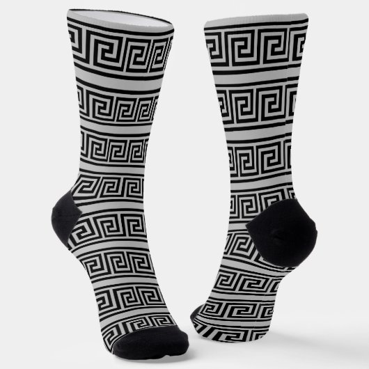 Schwarz-Graue Crew-Socken Socken (Gewinkelt)