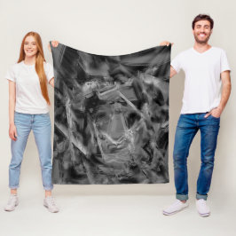 Schwarz-graue Farbquadrate, 'falsche Pinselstriche Fleecedecke