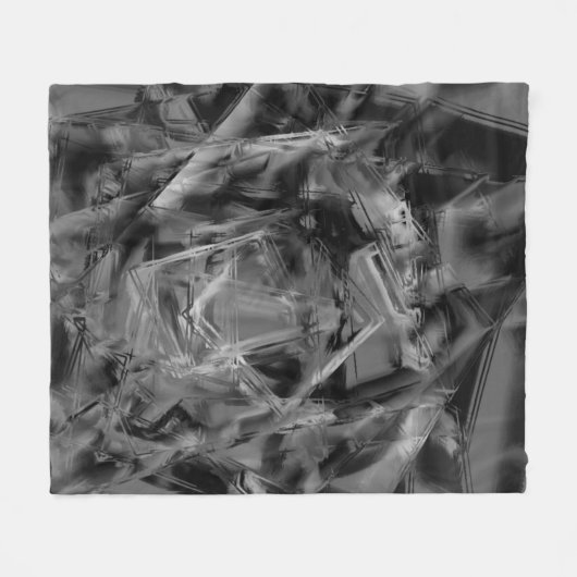 Schwarz-graue Farbquadrate, 'falsche Pinselstriche Fleecedecke (Vorderseite (Horizontal))