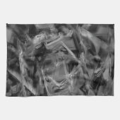 Schwarz-graue Farbquadrate, 'falsche Pinselstriche Geschirrtuch (Horizontal)