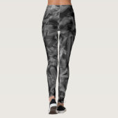 Schwarz-graue Farbquadrate, 'falsche Pinselstriche Leggings (Rückseite)