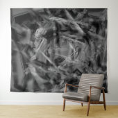 Schwarz-graue Farbquadrate, 'falsche Pinselstriche Wandteppich (Beispiel (Horizontal))