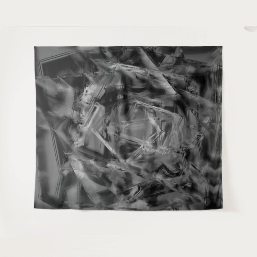 Schwarz-graue Farbquadrate, 'falsche Pinselstriche Wandteppich (Vorderseite (Horizontal))