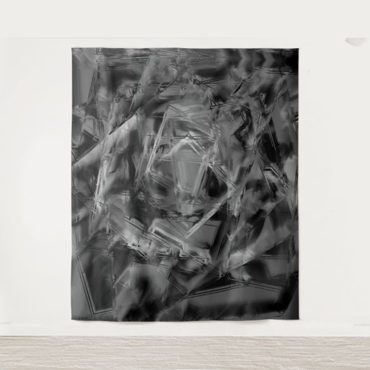 Schwarz-graue Farbquadrate, 'falsche Pinselstriche Wandteppich (Vorderseite)