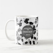 Schwarz graue Fußballbälle Mannschaftsfarben Train Kaffeetasse (Links)