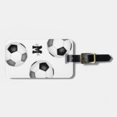 Schwarz graue Fußballmannschaft Farben Tasche ID M Gepäckanhänger (Vorderseite horizontal)